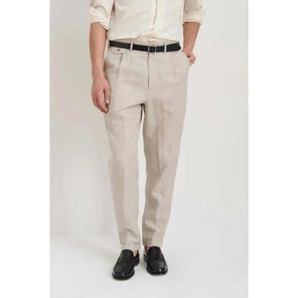 NEW ALEX MILL standard pleated pant in flax linen beige - Picture 1 of 5